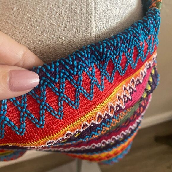 Adioli Lace Up Back Halter Top Shorts set Multicolored Crochet Look Sz M - Picture 8 of 10